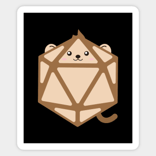 Polyhedral 20 Sided Dice Monkey - Tabletop RPG and Animal Lovers Mashup Sticker